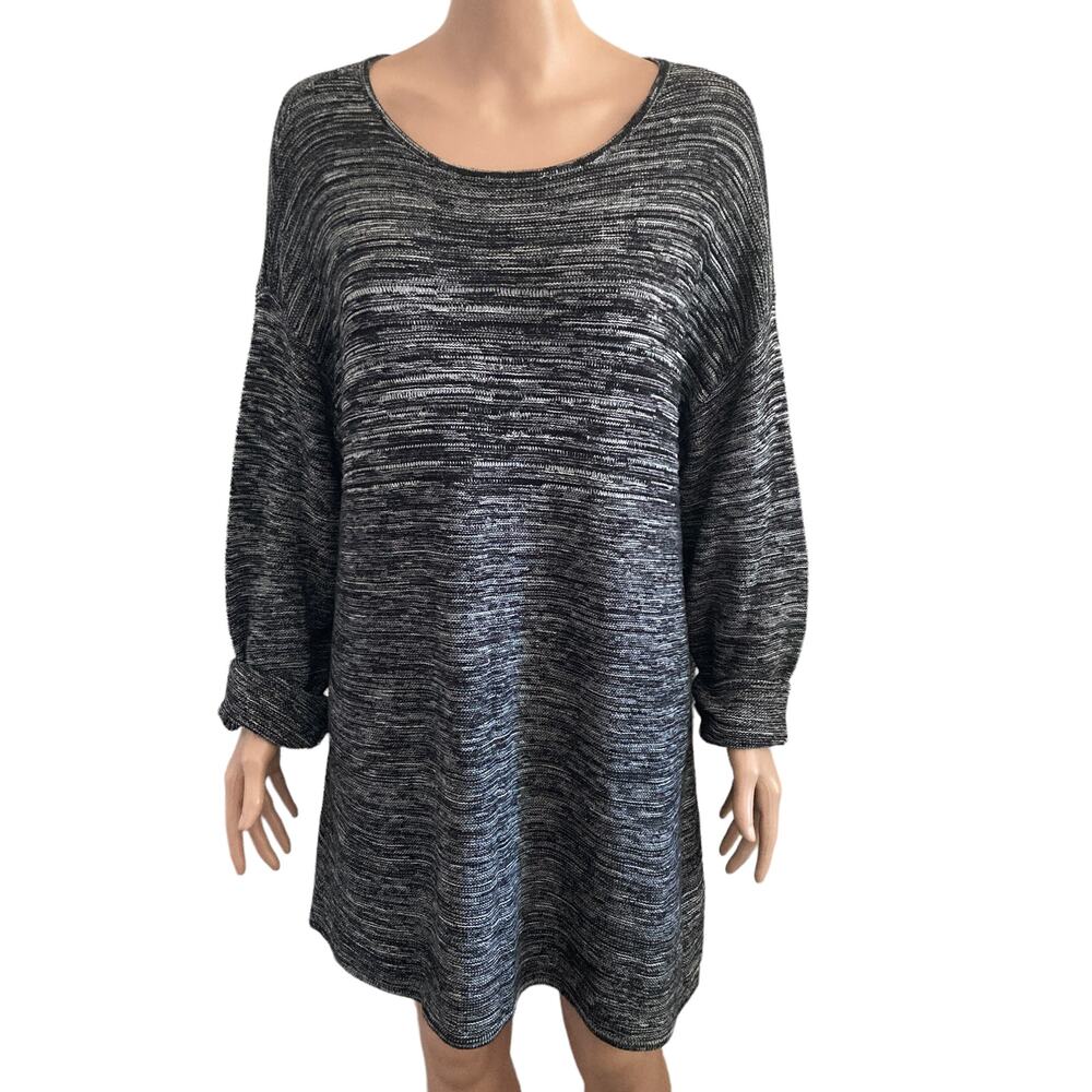 Ellen Tracy Sweater Womens XXL Black White Pullover Knit